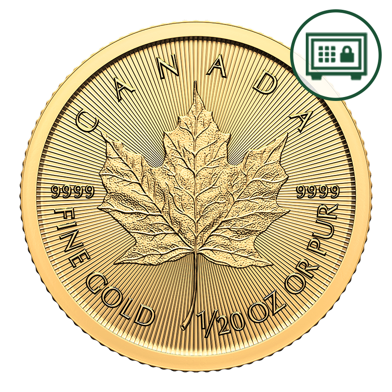 Image for 1/20 oz Gold Maple Leaf Coin (2024) - Secure Storage from TD Precious Metals